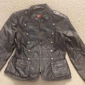 Gallery Faux Distressed Leather Jacket